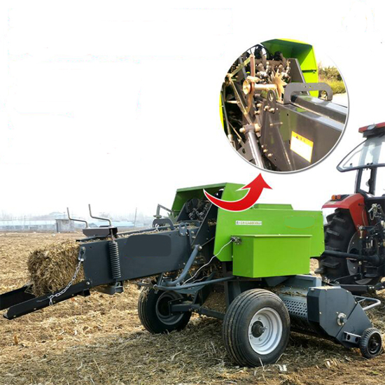 Tractor Mounted corn Silage Baler machine pine straw crops Square Hay Baler with cutting and collecting functions